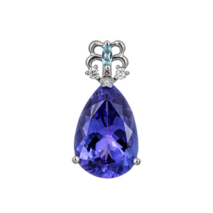 PT950 タンザナイト ブラジル産パライバトルマリン ダイヤ ペンダントトップ TA 約1.50c