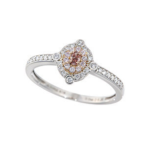 PT950/K18PG ファンシーディープピンクダイヤモンド ＆ ピンクダイヤ & ダイヤ リング 