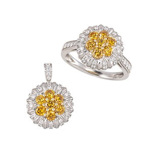 GSTV パラジウムシルバー950 アメシスト 天然ホワイトジルコン ブローチ