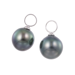 K18WG 黒蝶真珠 チャーム P 約9.0mm