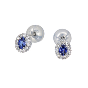 PT900 ベニトアイト ダイヤモンド ピアス BE 約0.20ct D 約0.12ct