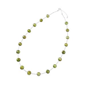 SV 淡水真珠 ピスタチオカラー(トリート) デザインネックレス P 約10.0mm 約60cm