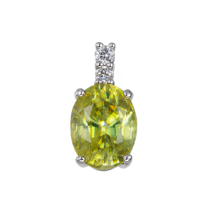 PT950 スフェーン ダイヤ ペンダントトップ SH 約1.10ct D 約0.02ct