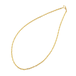 K18YG  シャイニー シングルロープチェーン ネックレス 長さ 約38cm 幅 約2.5mm 重