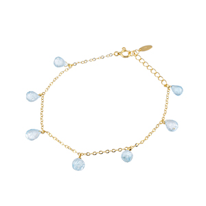 K18YG トパーズ ブリオレットカット ブレスレット TO 約9.00ct 長さ 約19cm 幅 