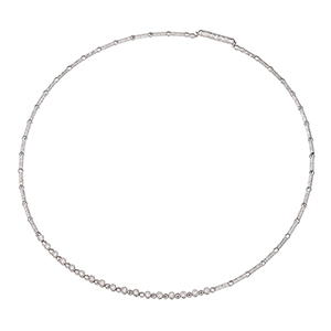 K18WG ダイヤモンド ＆ クロスカット オメガネックレス D 約0.50ct 長さ:約40cm 