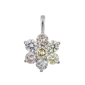 PT950 ファンシーライトカラーダイヤモンド ペンダントトップ D 約0.40ct