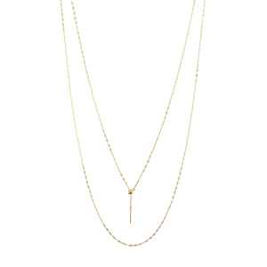 K18YG ケーブルロングネックレス 約70cm 約0.8g