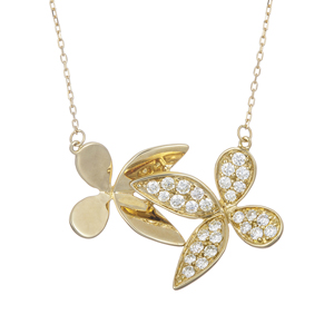 ダイヤ ダイヤモンド 0.470ct クロス ネックレス K18PG GENJ - その他 