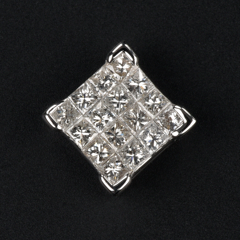 K18WG ダイヤモンド ミステリーセッティング ペンダントトップ D 約0.50ct