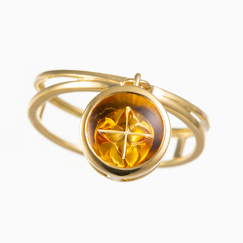 K18YG ムンシュタイナーカット シトリン リング/ペンダントトップ  CI 約1.30ct
