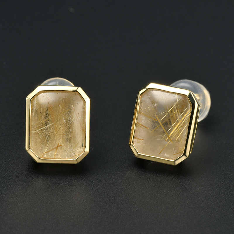 GSTV K18YG ルチルクォーツ ピアス QU 約6.00ct