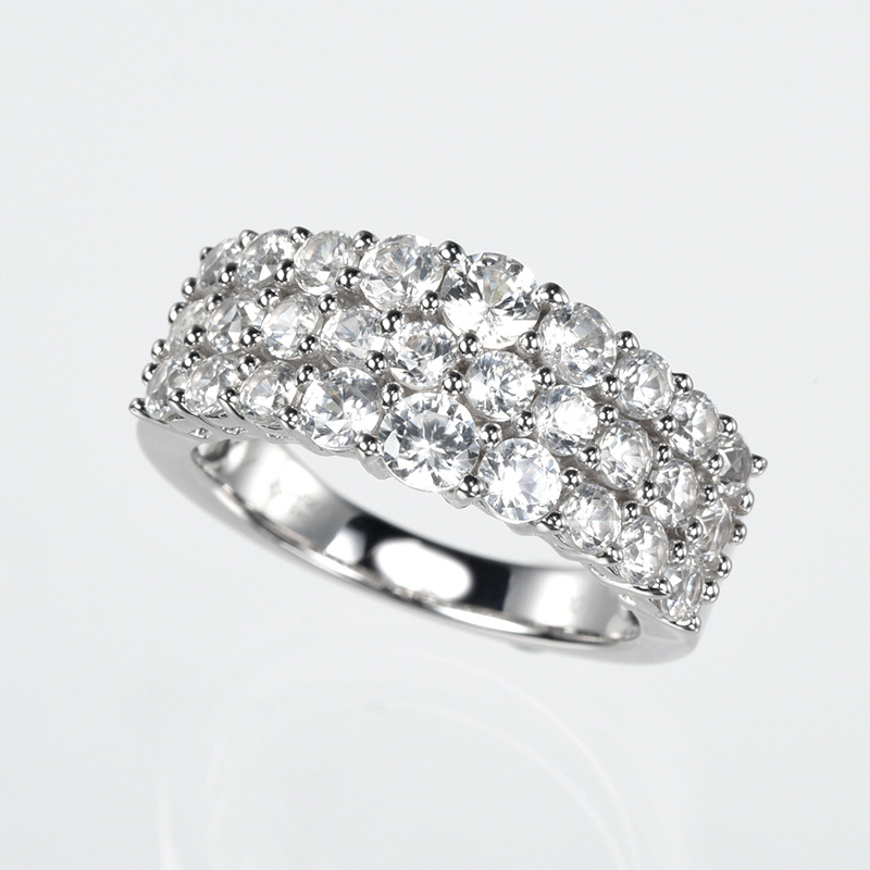 GSTV パラジウムシルバー950 天然ホワイトジルコン リング ZI 約3.00ct