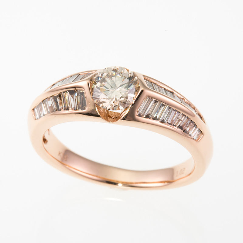 GSTV K18PG ブラウンダイヤモンド リング BRD 0.55ct以上 BRD 約0.47ct 