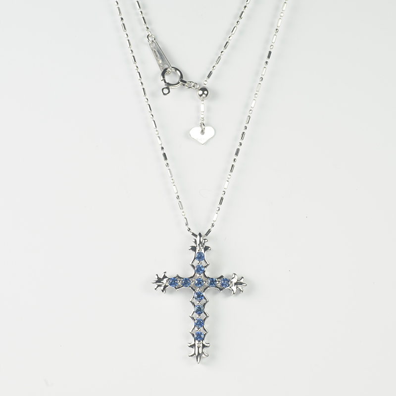 K18WG ブルーサファイア ネックレス SA 約0.38ct