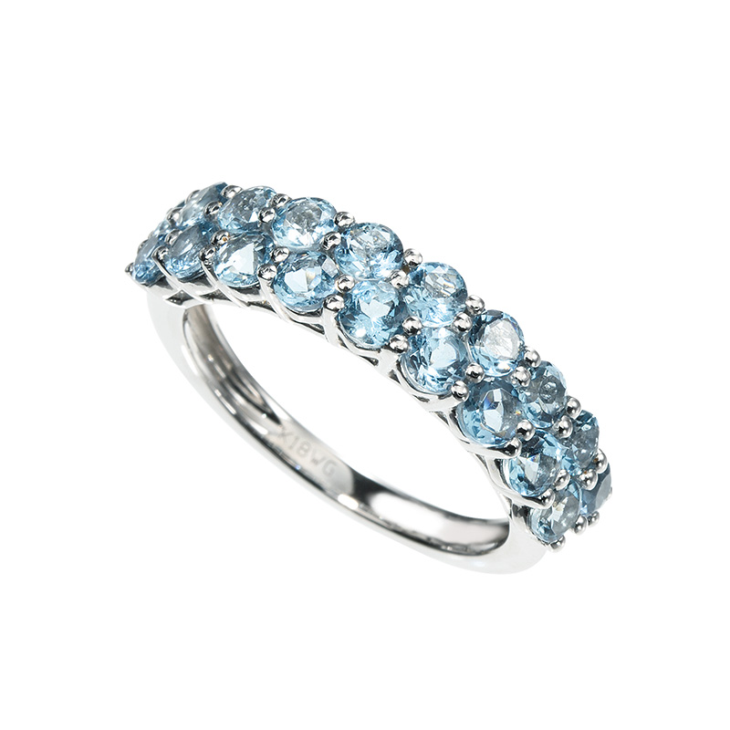 Gstv K18wg サンタマリアアフリカーナ アクアマリン リング Aq 約1 60ct