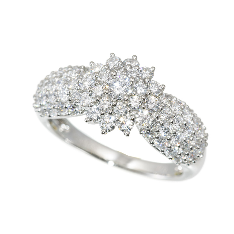 PT950 H&Cダイヤモンド(リリーダイヤカット) クラシカルゴージャス リング