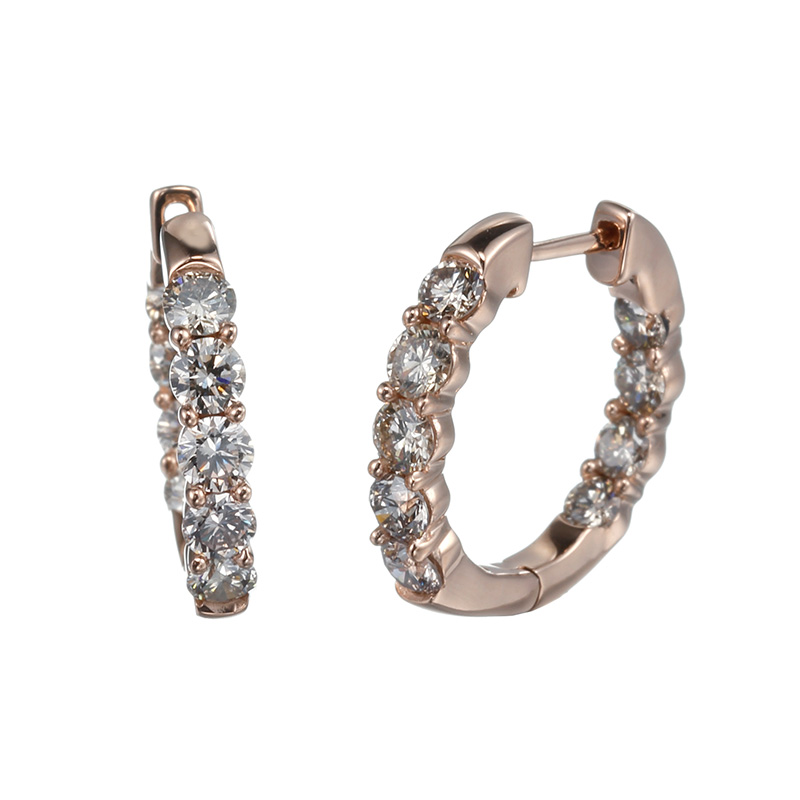 K18PG ブラウンダイヤモンド ピアス BRD 約1.20ct 