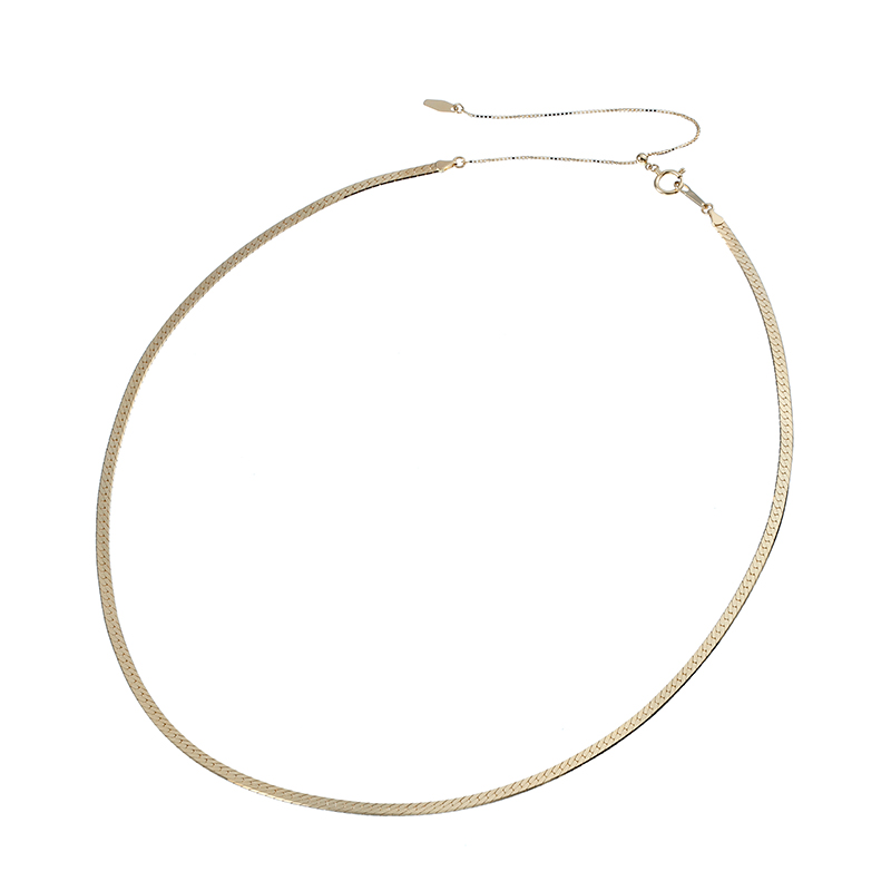 K18YG スーパーミラーネックレス 全長 約50cm 幅約2.5mm 総重量 約8.6g