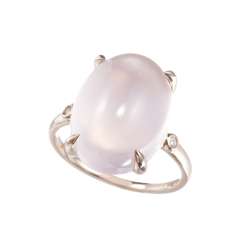 GSTV K18PGローズクォーツリング GSTV K18PGロードライトガーネット