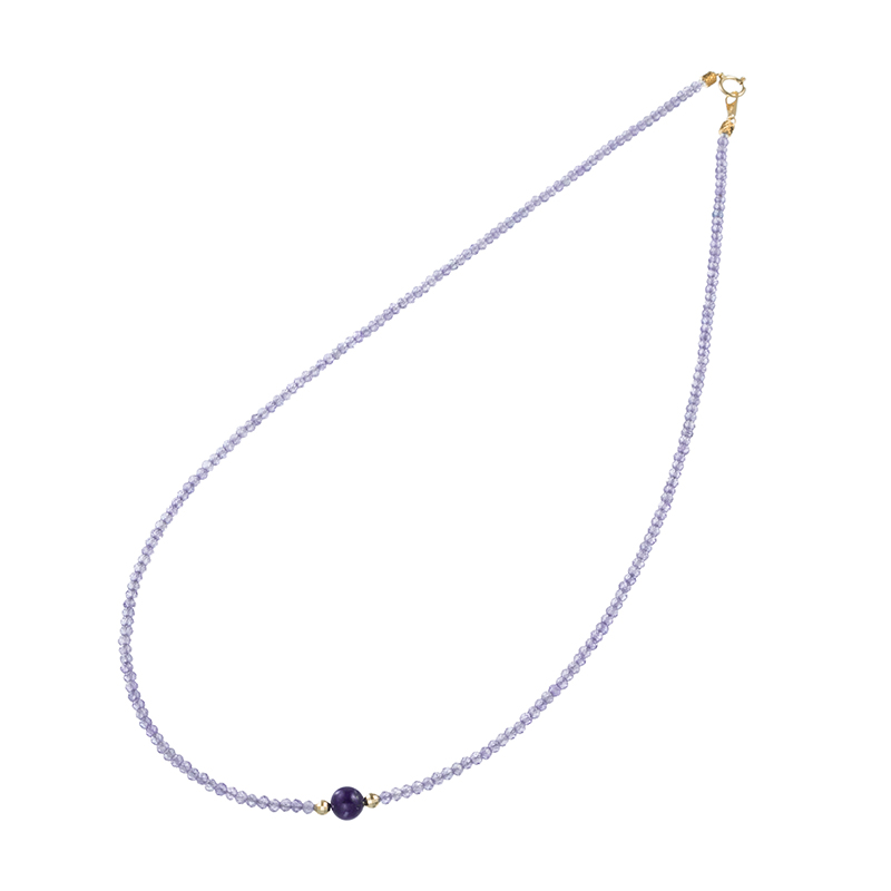 K18YG ラピスラズリ タンザナイト ネックレス LA 約1.5ct TA 約25ct