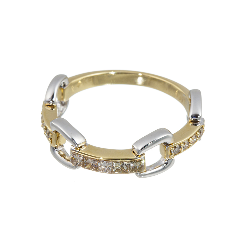 K18YG/WG ブラウンダイヤモンド ミステリーセッティング リング BRD 約0.30ct 