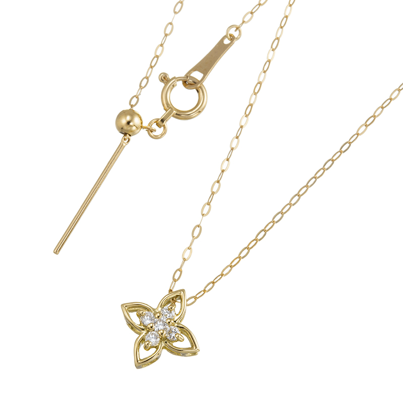 K18YG ダイヤモンド アナベル ネックレス D 約0.08ct 