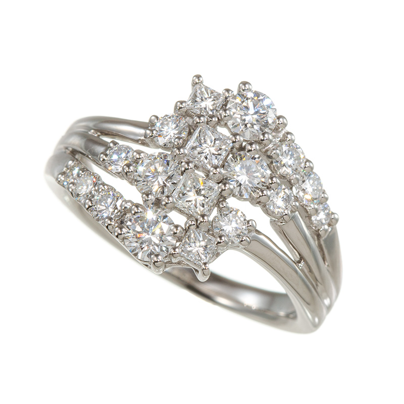 GSTV PT950 ダイヤモンド(リリーダイヤカット) リング D 約1.10ct(LI) 