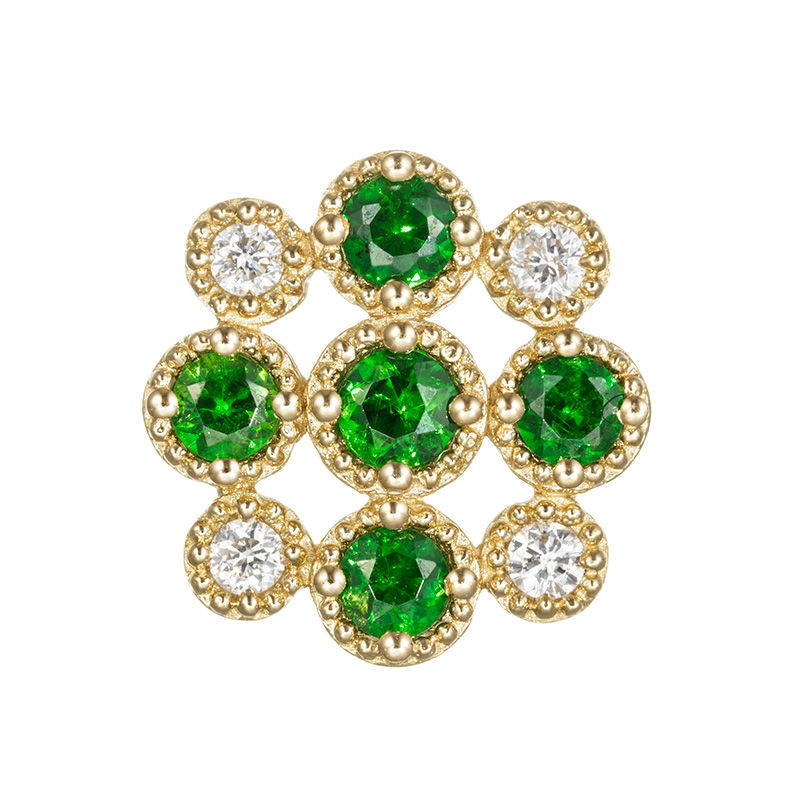 ブラウン×ピンク gstv k 18 WG デマントイドガーネット＆ダイヤモンド