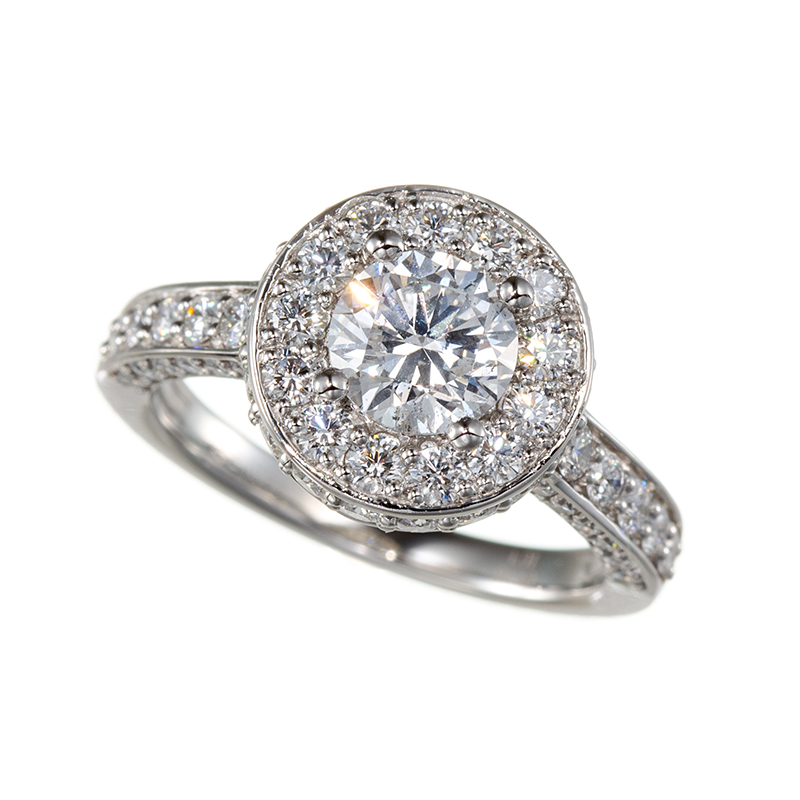 PT950Dカラーダイヤモンド&ダイヤ(リリーダイヤカット)リングD約1.00ct(DSI23EX)
