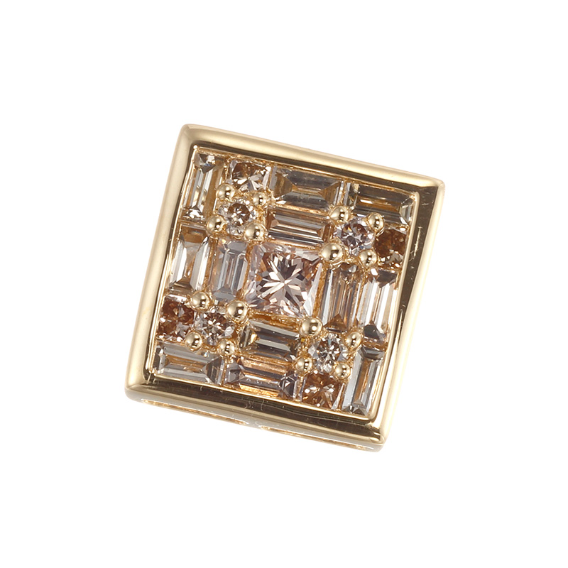 K18YG ブラウンダイヤモンド Twinkleスクウェアー ペンダントトップ BRD 約0.60c