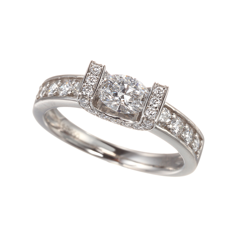 PT950 Dカラーダイヤモンド&ダイヤ(リリーダイヤカット)リング D約0.50ct(D VS2)
