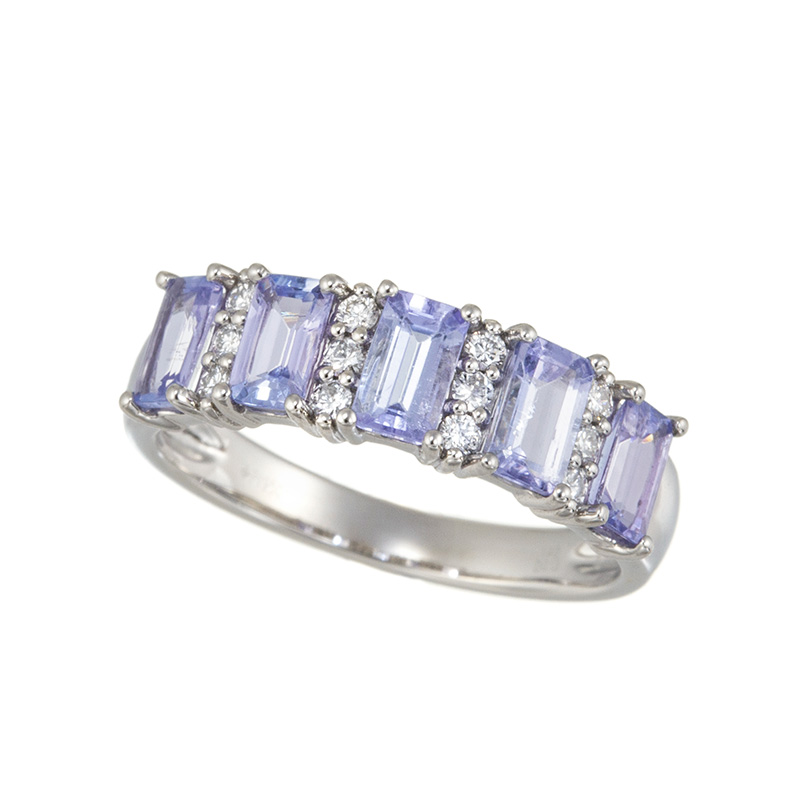 PT950 タンザナイト ダイヤ リング TA 約1.40ct D 約0.13ct 