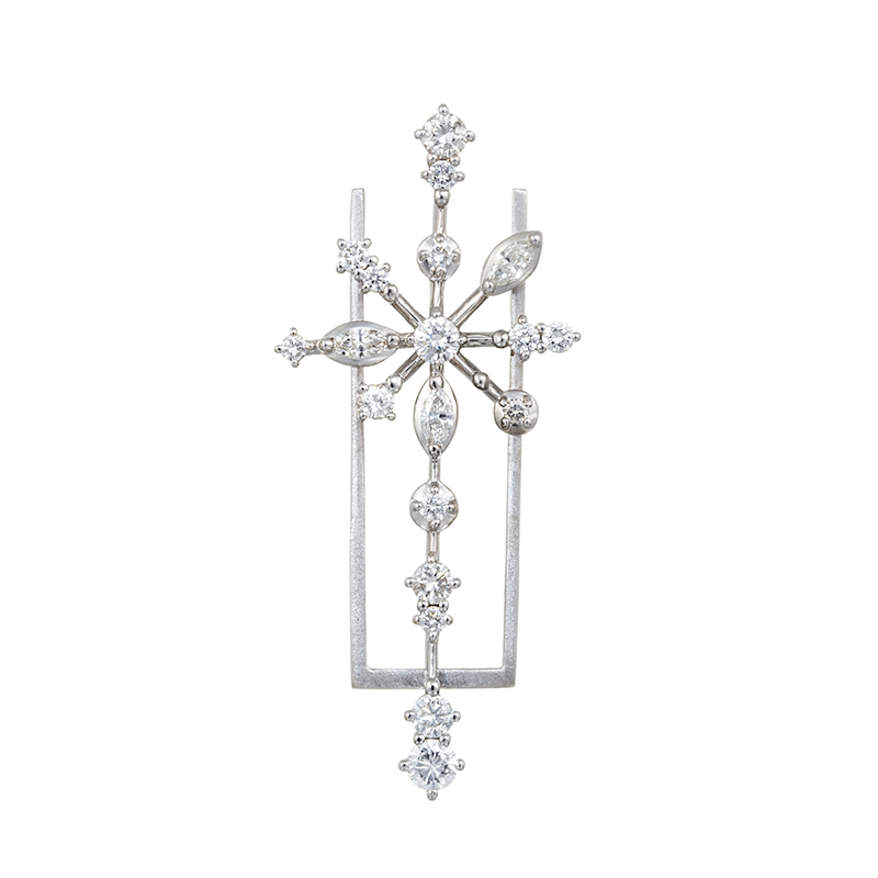 K18WG ダイヤモンド 光の軸 ペンダントトップ D 約1.00ct 