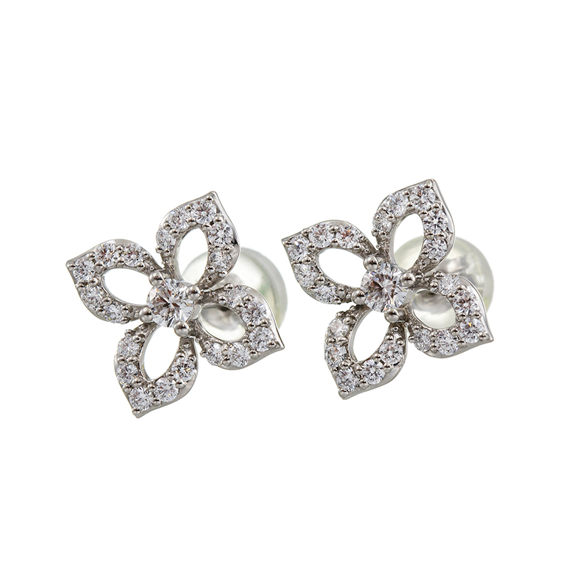 PT950 H&Cダイヤモンド(リリーダイヤカット) ピアス D 約0.64ct(LI)