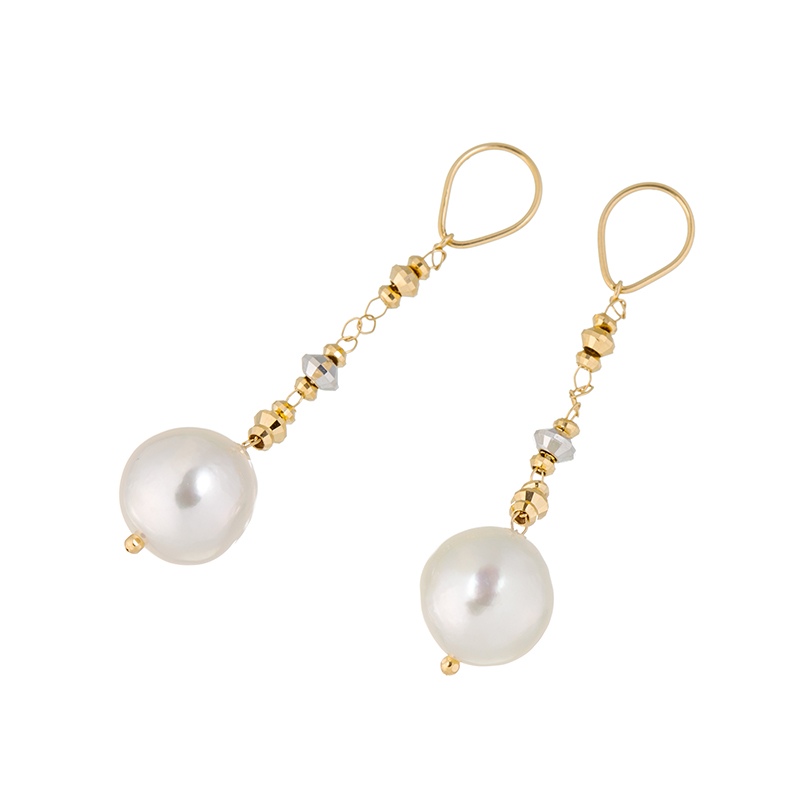 K18YG/WG アコヤ真珠 チャーム アラベスクローズ  Reinerose Keiko