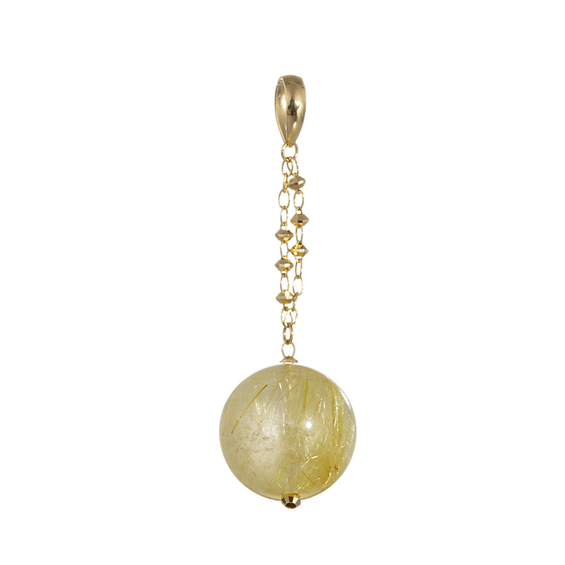 K18YG ルチルクォーツ ペンダントトップ QU 約10.00ct