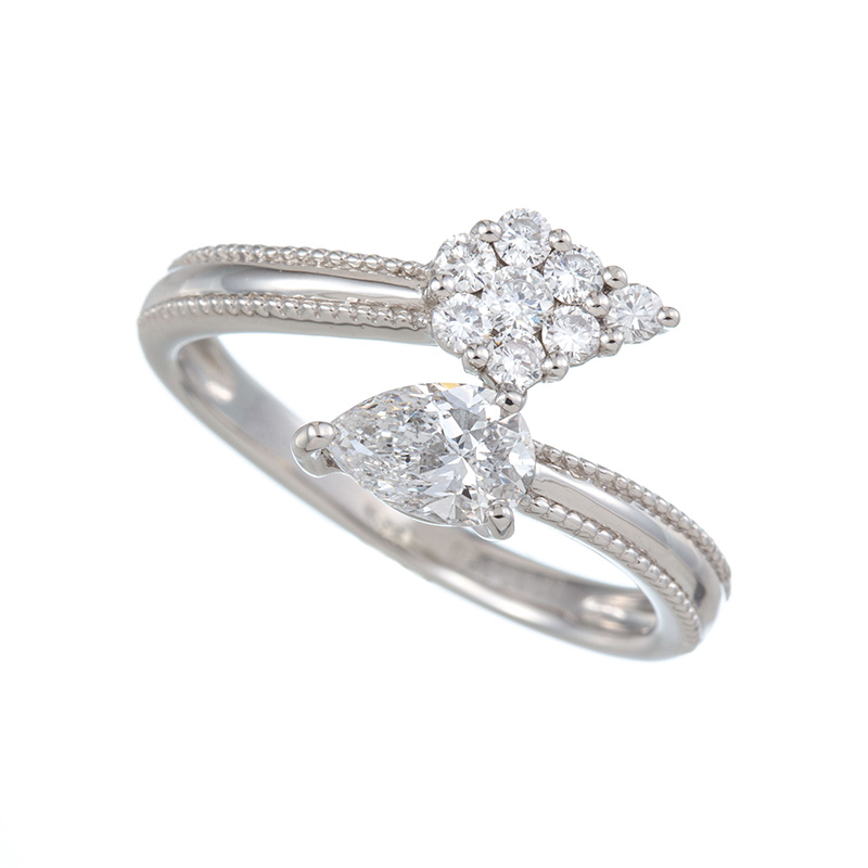 PT950Dカラーダイヤモンド&ダイヤリングD約0.50ct(D SI2)D約0.20ct