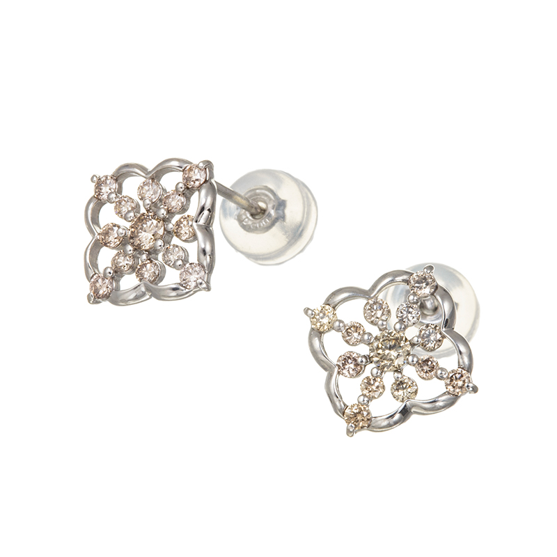 PT950 ブラウンダイヤモンド ピアス BRD 約0.40ct