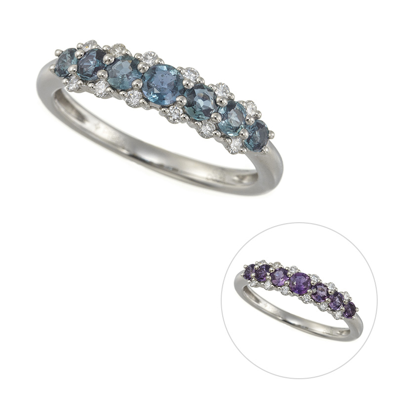 PT950 ブラジル産アレキサンドライト ダイヤ リング AL 約0.50ct D 約0.13ct 