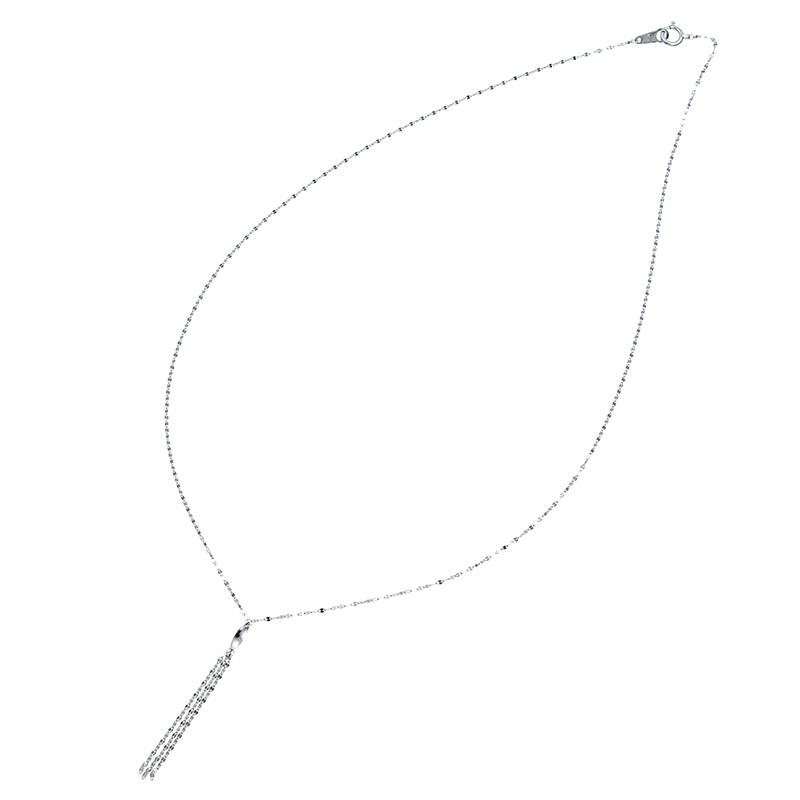 純プラチナペタルチェーンフリンジネックレス全長 約45cm幅 約1.0mm総重量約1.3g　　　　　