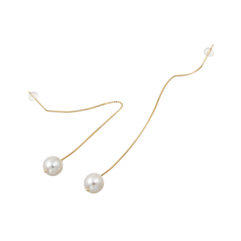 K18YG アコヤ真珠 ピアス シルク Reinerose Keiko