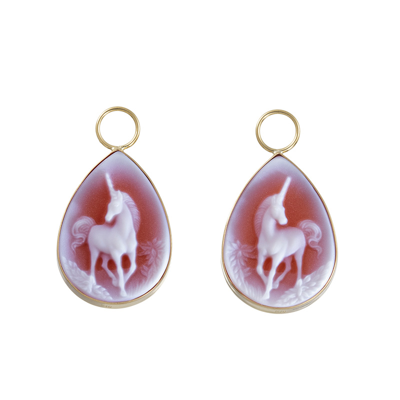 K18YG メノウカメオ チャーム カメオ 約18×13mm