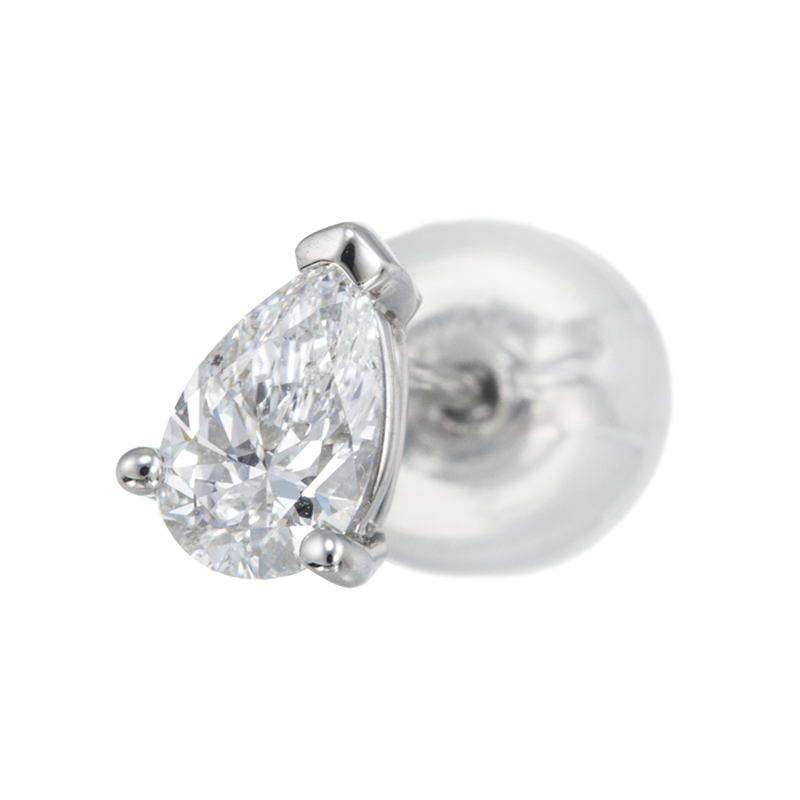 PT950 Dカラーダイヤモンド シングルピアス D 約0.30ct(D SI2)