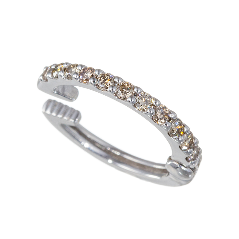 K18WG ブラウンダイヤモンド ピアリングシングルイヤーカフ BRD 約0.25ct 
