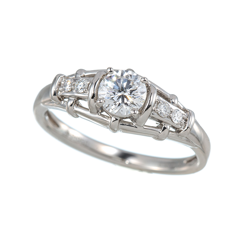 PT950 Dカラーダイヤモンド & ダイヤ リング D 約0.50ct D 約0.06ct