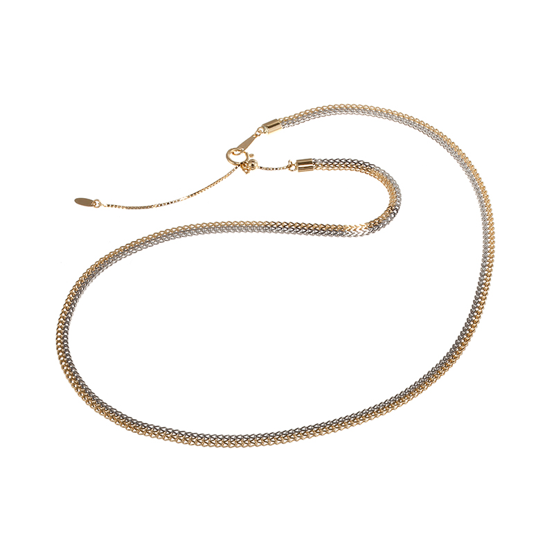 PT950/K18YG コンビクワトロデザイン ネックレス 長さ 約45cm 幅:約3.0mm