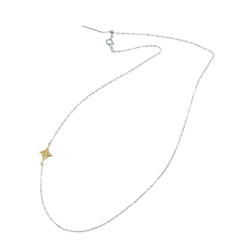K18YG/WG イエローダイヤモンド ネックレス YD 約0.06ct