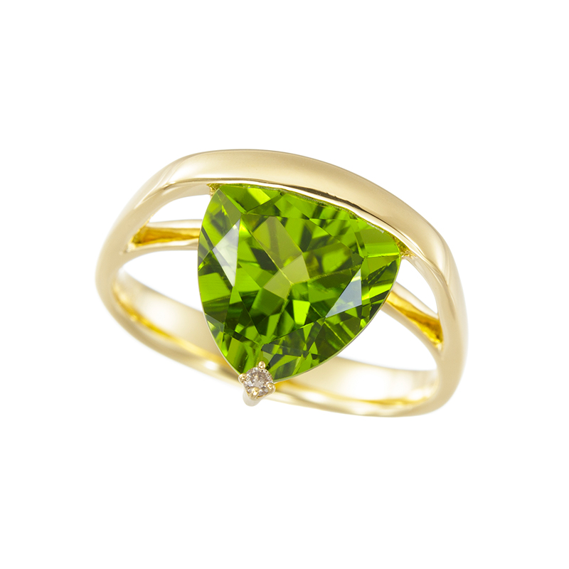 GSTV ペンダントトップ ペリドット 3.00ct ブラウンダイヤ K18YG BLJ/GENJ
