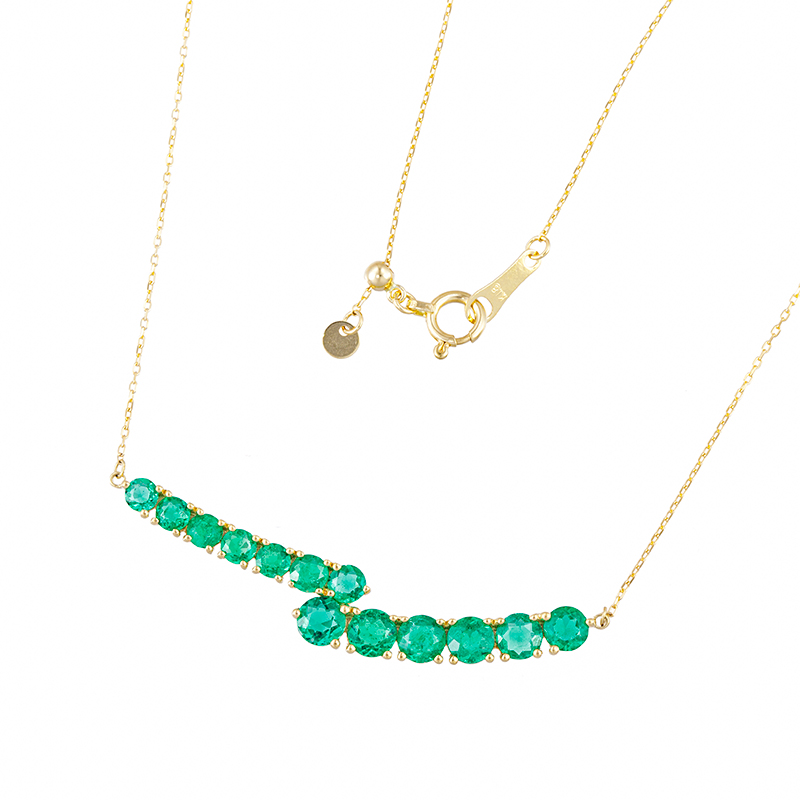 K18YG コロンビア産エメラルド ネックレス EM 約1.50ct